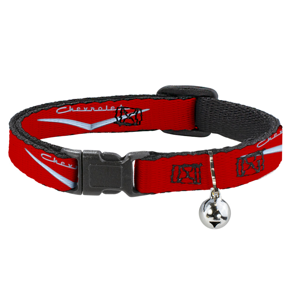 Cat Collar Breakaway - 1955-57 CHEVROLET V Emblem Red Silver