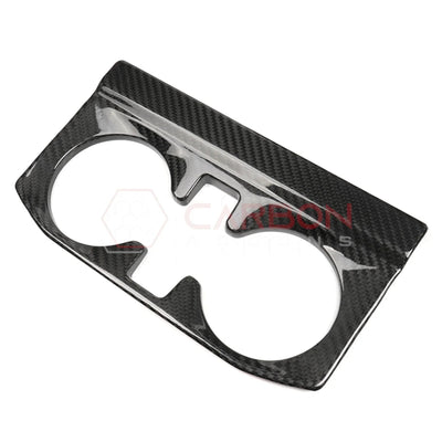 Real Carbon Fiber Rear Center Console Cup Holder Trim Bezel for 2021-2024 Ford F-150