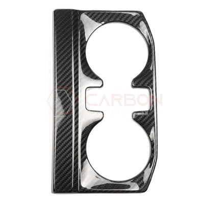 Real Carbon Fiber Rear Center Console Cup Holder Trim Bezel for 2021-2024 Ford F-150