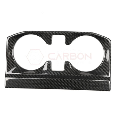 Real Carbon Fiber Rear Center Console Cup Holder Trim Bezel for 2021-2024 Ford F-150